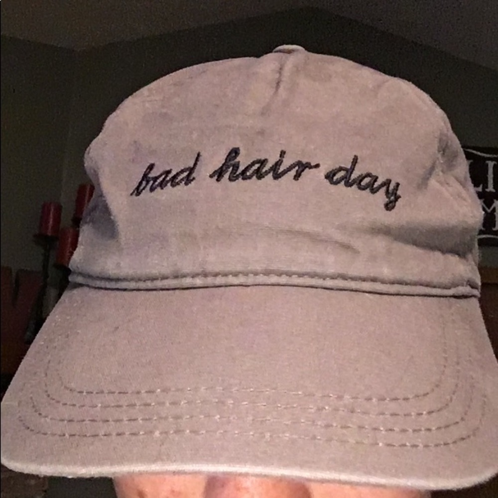 Grey “bad hair day”hat
